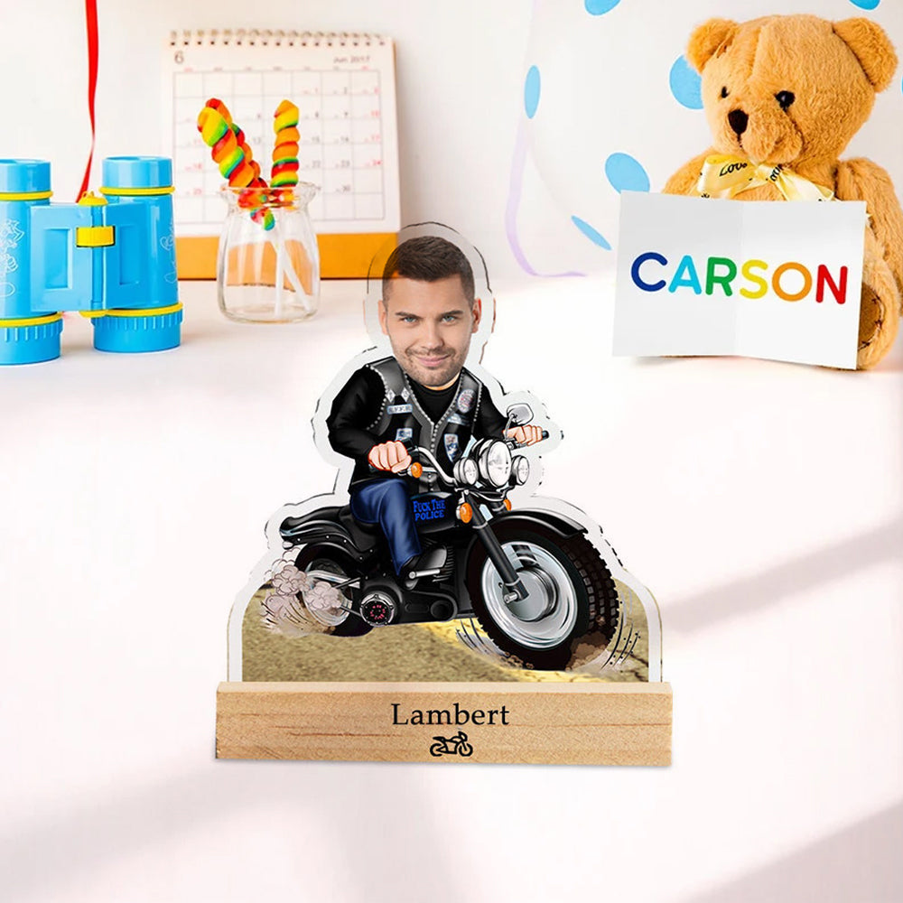 Personalized Funny Face Night Light Motorcycle LED Lamp Home Decor