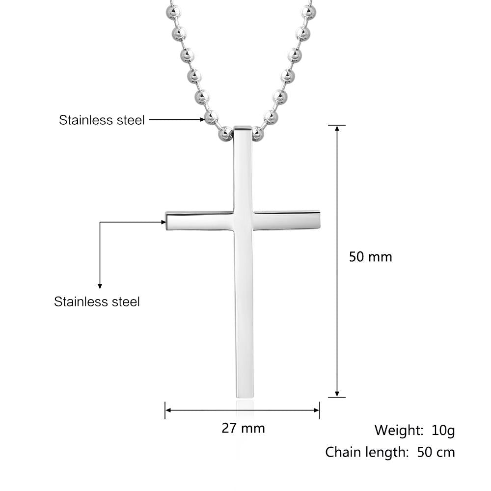 Cross Pendant Necklace For Women Men Engraved Name Personalized Necklace