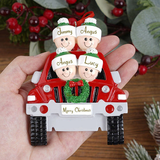 Personalized Family Car Christmas Tree Ornament with 7 Names Christmas Ornaments