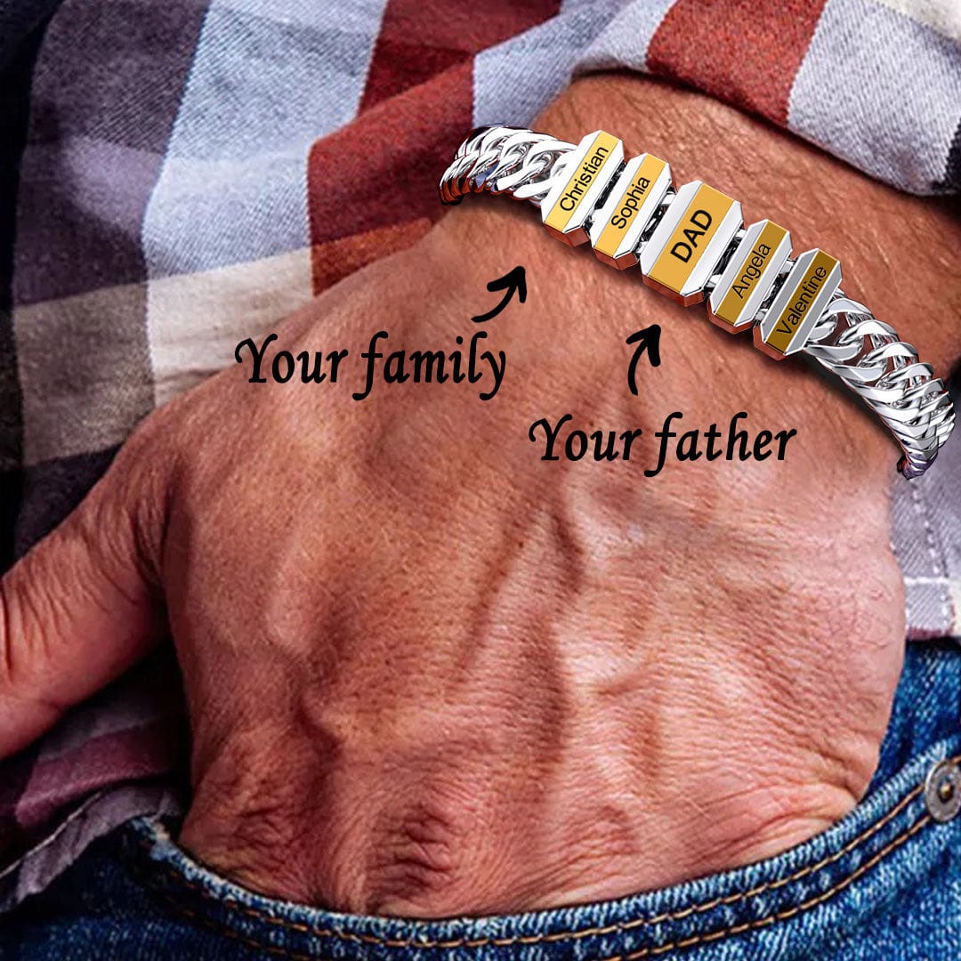 Father's Day Gift Cuba Link Men's Bracelet With Personalized Beads Bracelet For Man MelodyNecklace