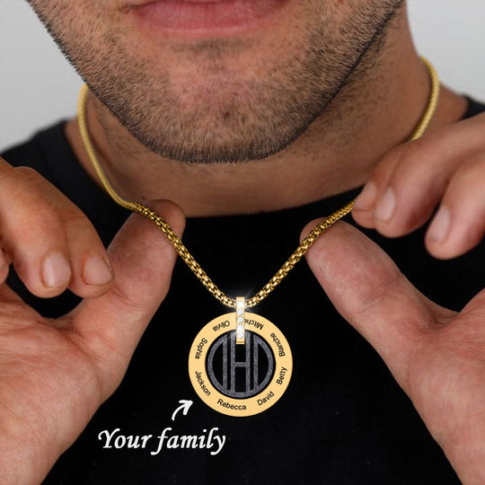 Father's Day Gift Personalized DAD Circle Necklace Necklace for man MelodyNecklace