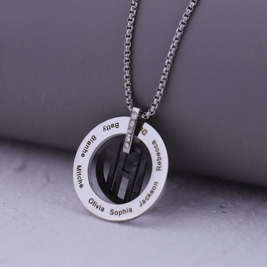 Father's Day Gift Personalized DAD Circle Necklace Necklace for man MelodyNecklace