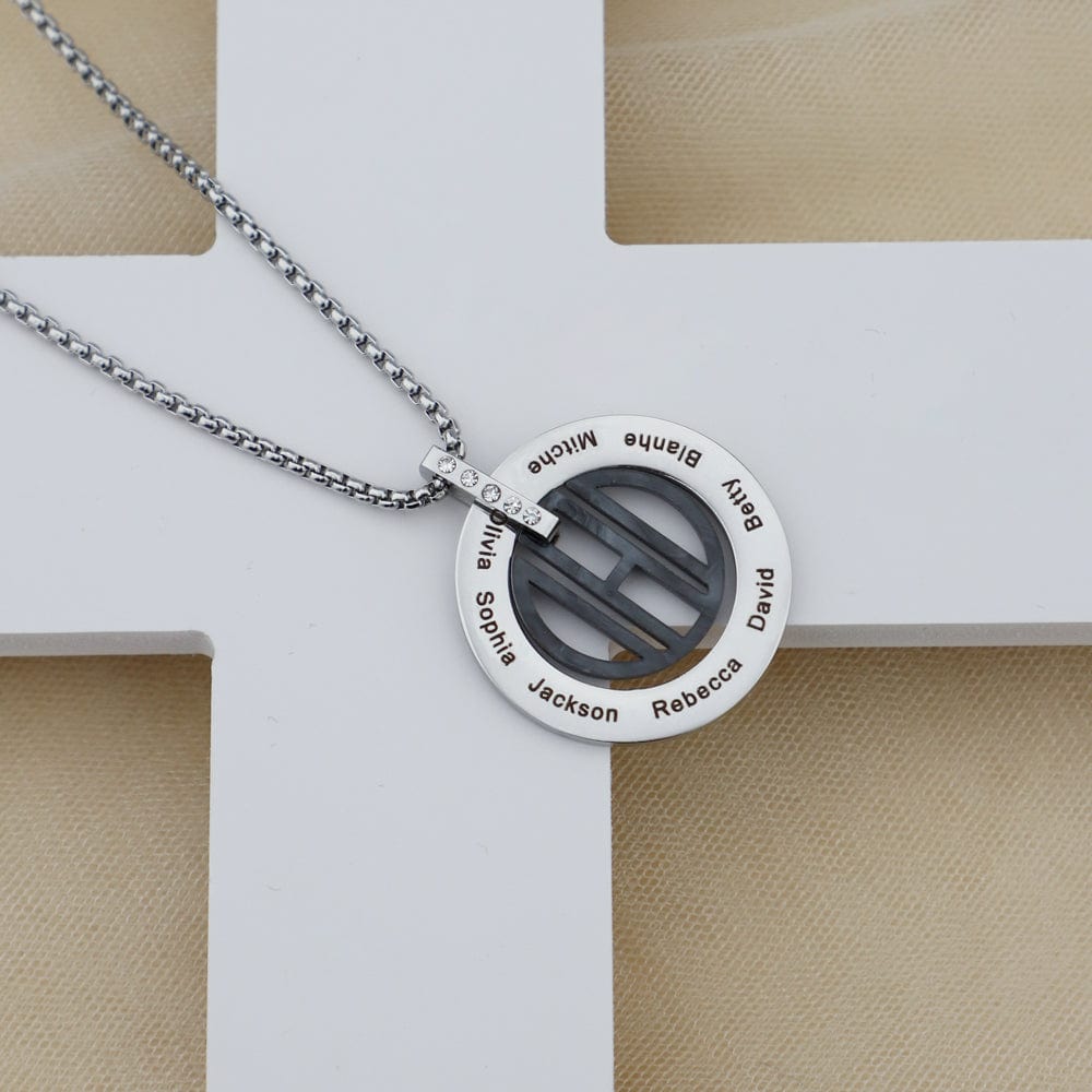 Father's Day Gift Personalized DAD Circle Necklace Necklace for man MelodyNecklace