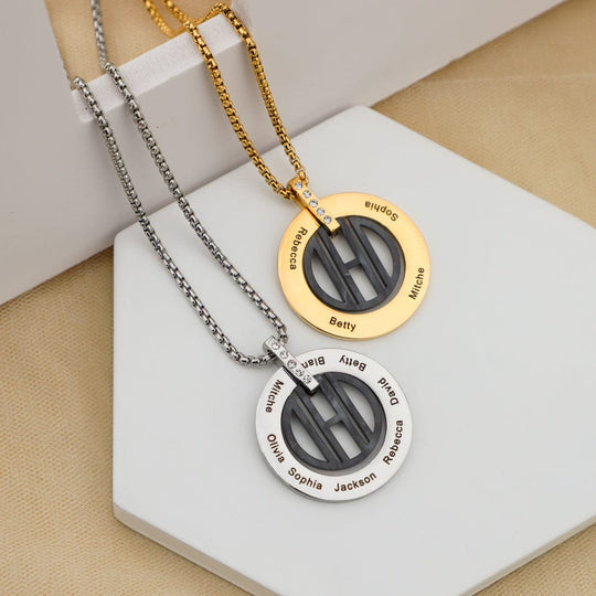 Father's Day Gift Personalized DAD Circle Necklace Necklace for man MelodyNecklace