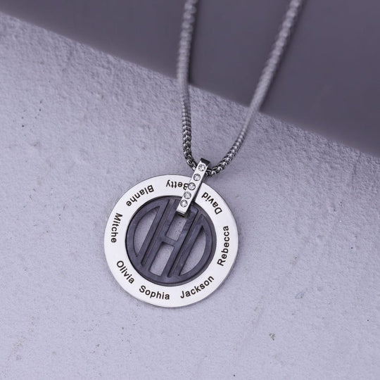 Father's Day Gift Personalized DAD Circle Necklace Necklace for man MelodyNecklace