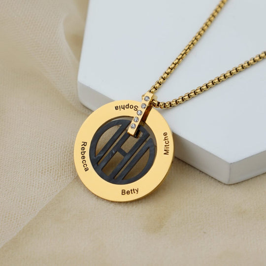 Father's Day Gift Personalized DAD Circle Necklace Necklace for man MelodyNecklace