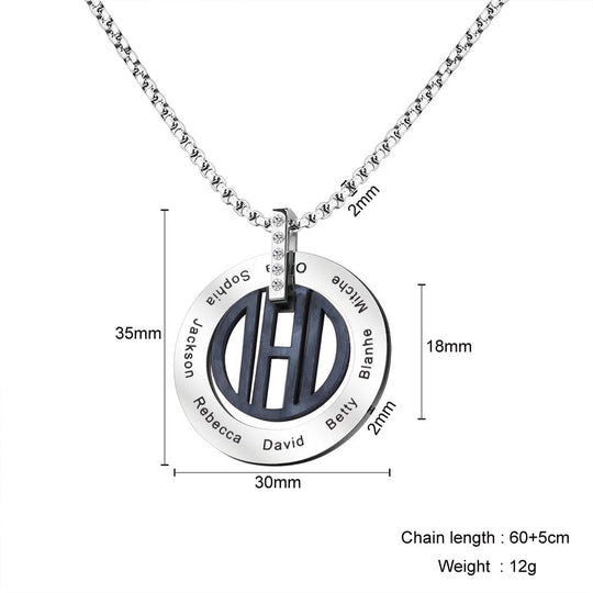 Father's Day Gift Personalized DAD Circle Necklace Necklace for man MelodyNecklace