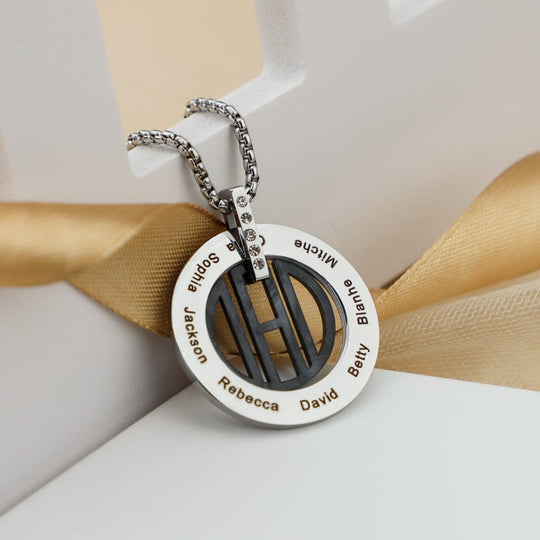 Father's Day Gift Personalized DAD Circle Necklace Necklace for man MelodyNecklace