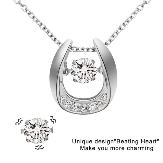 Flexible Beating Heart Diamond Necklace Sparkling Necklace MelodyNecklace