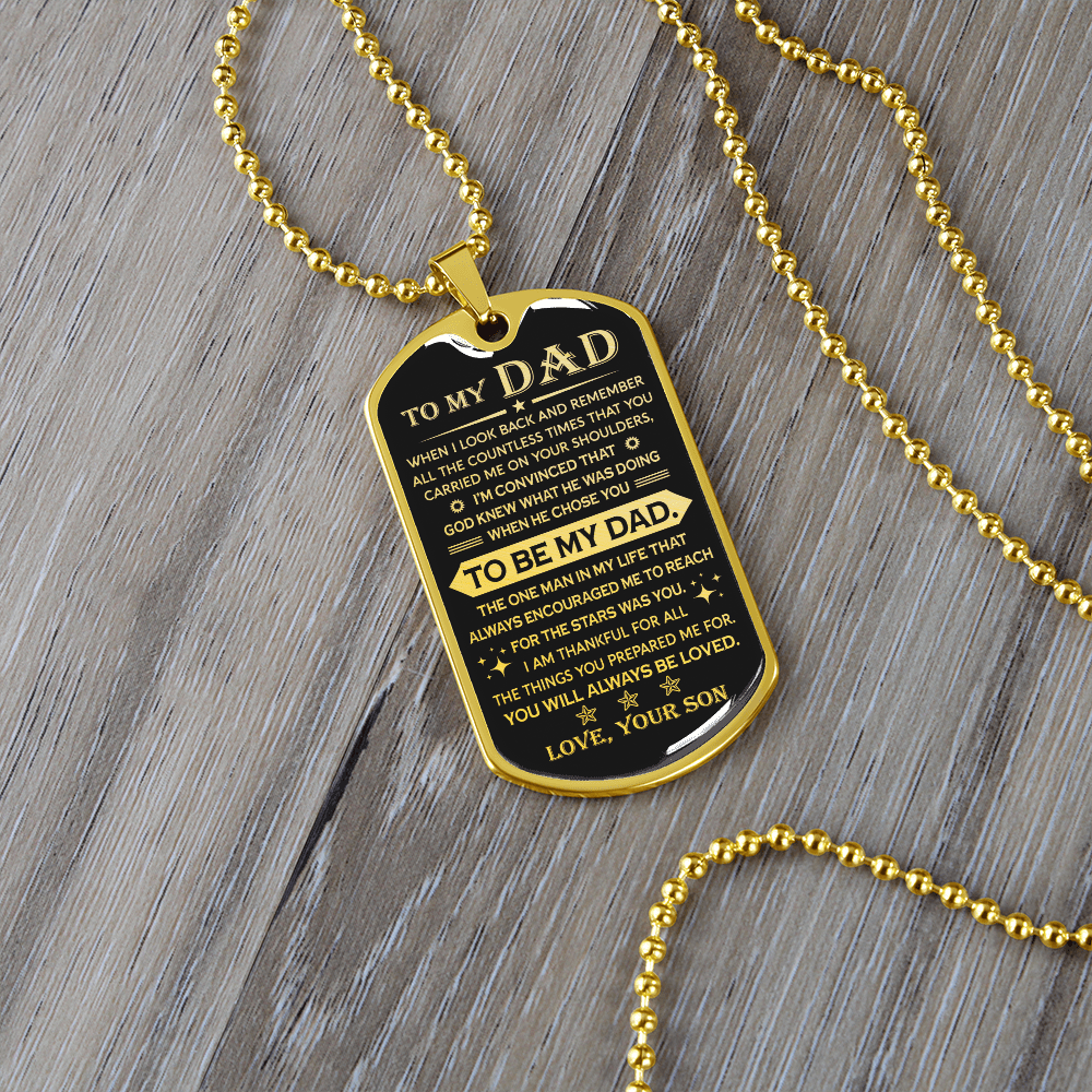 (Free Shipping) To My Dad | When I Look Back | Dog Tag Necklace Jewelry ShineOn Fulfillment