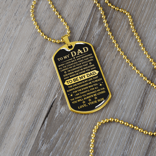 (Free Shipping) To My Dad | When I Look Back | Dog Tag Necklace Jewelry ShineOn Fulfillment