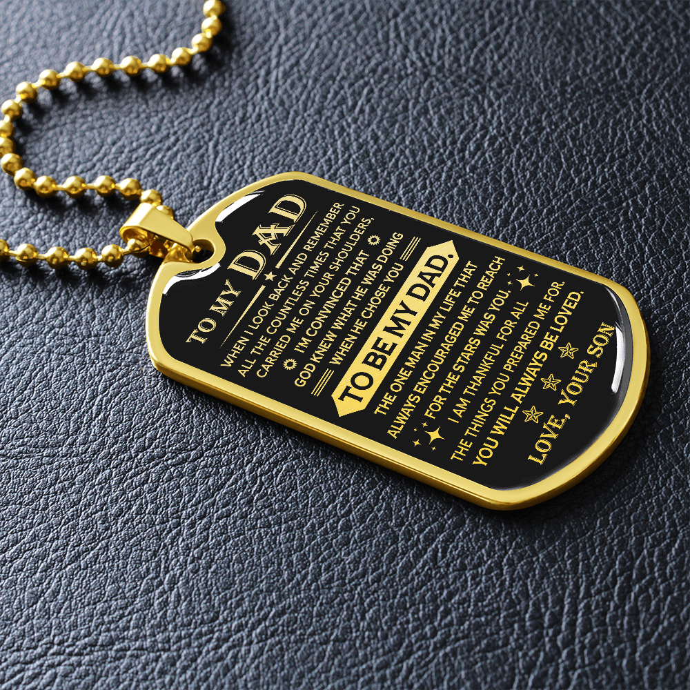 (Free Shipping) To My Dad | When I Look Back | Dog Tag Necklace Jewelry ShineOn Fulfillment