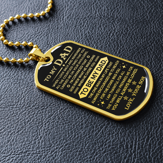 (Free Shipping) To My Dad | When I Look Back | Dog Tag Necklace Jewelry ShineOn Fulfillment