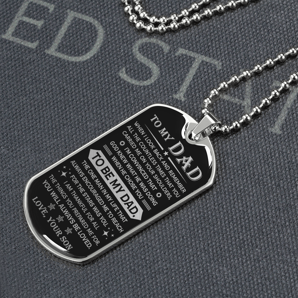 (Free Shipping) To My Dad | When I Look Back | Dog Tag Necklace Jewelry ShineOn Fulfillment