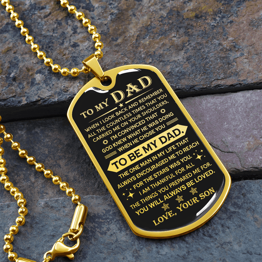 (Free Shipping) To My Dad | When I Look Back | Dog Tag Necklace Jewelry ShineOn Fulfillment