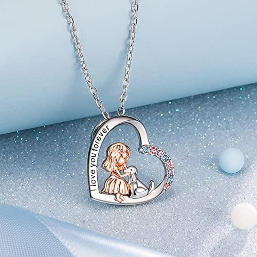 Dog Necklace for Girls Cute Animal Pendant Necklaces Birthday Christmas Jewelry Gift for Daughter Granddaughter Niece Girl and Dog Necklace for girl MelodyNecklace