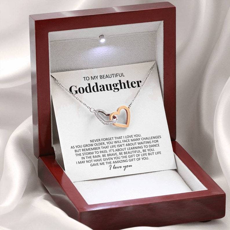 Goddaughter Necklace From Godmother-To My Goddaughter Baptism Gift God Necklace MelodyNecklace