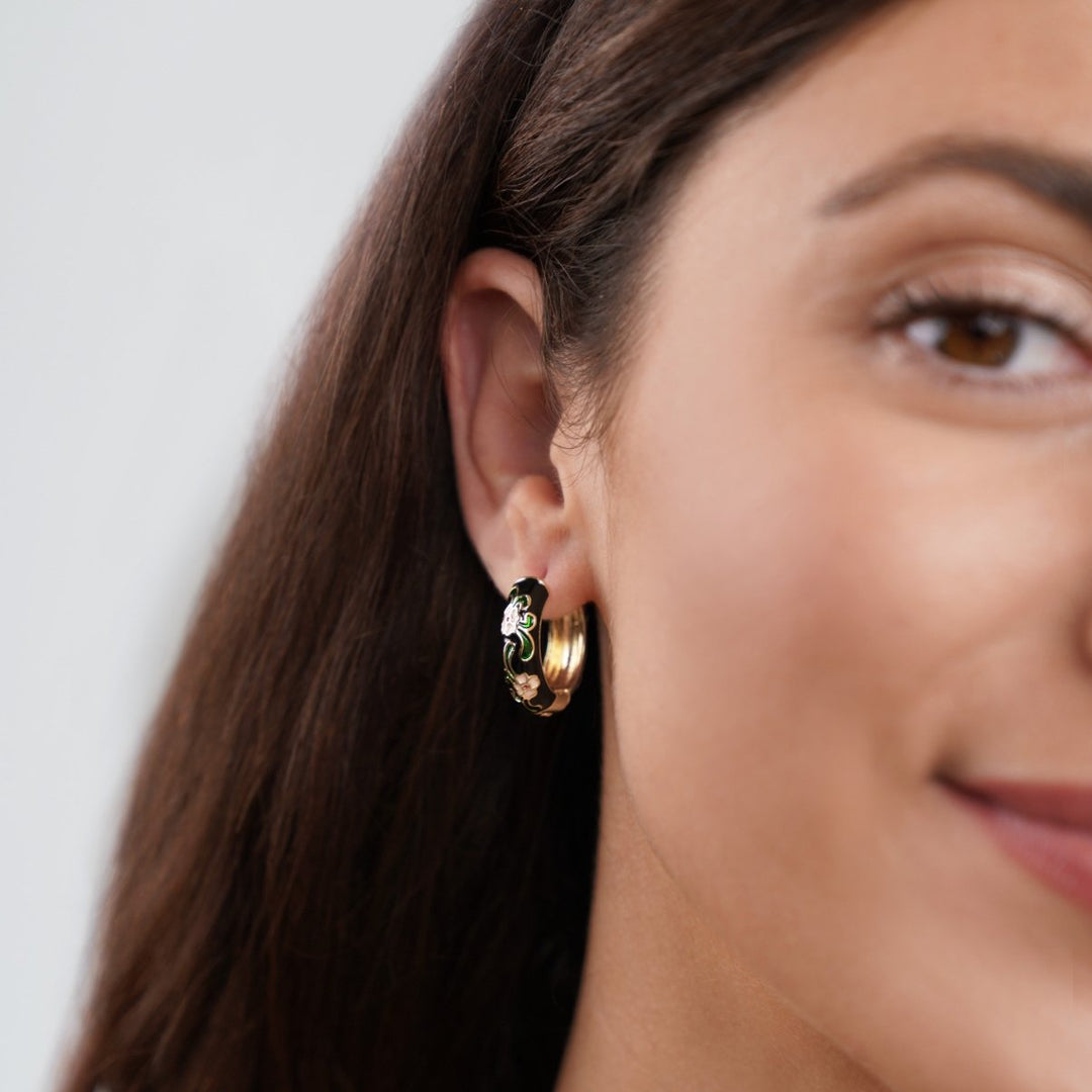 Gold Hoop Flower Earrings - Beautiful Earth Boutique