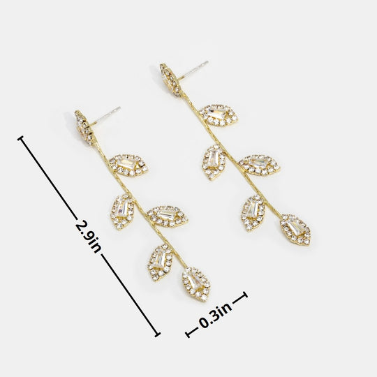 Gold Plated Crystal Vine Earrings - Beautiful Earth Boutique