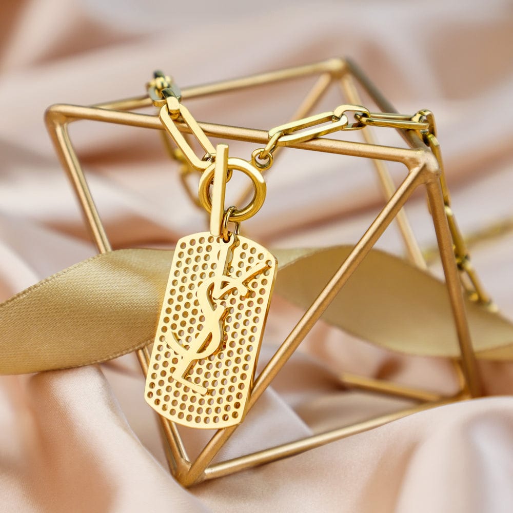 Gold VSL Dog Tag Necklace Necklace MelodyNecklace