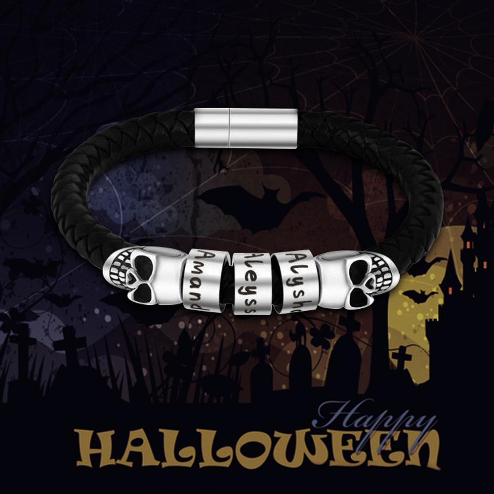 Halloween Skull Bracelet with Personalized beads Bracelet For Man MelodyNecklace