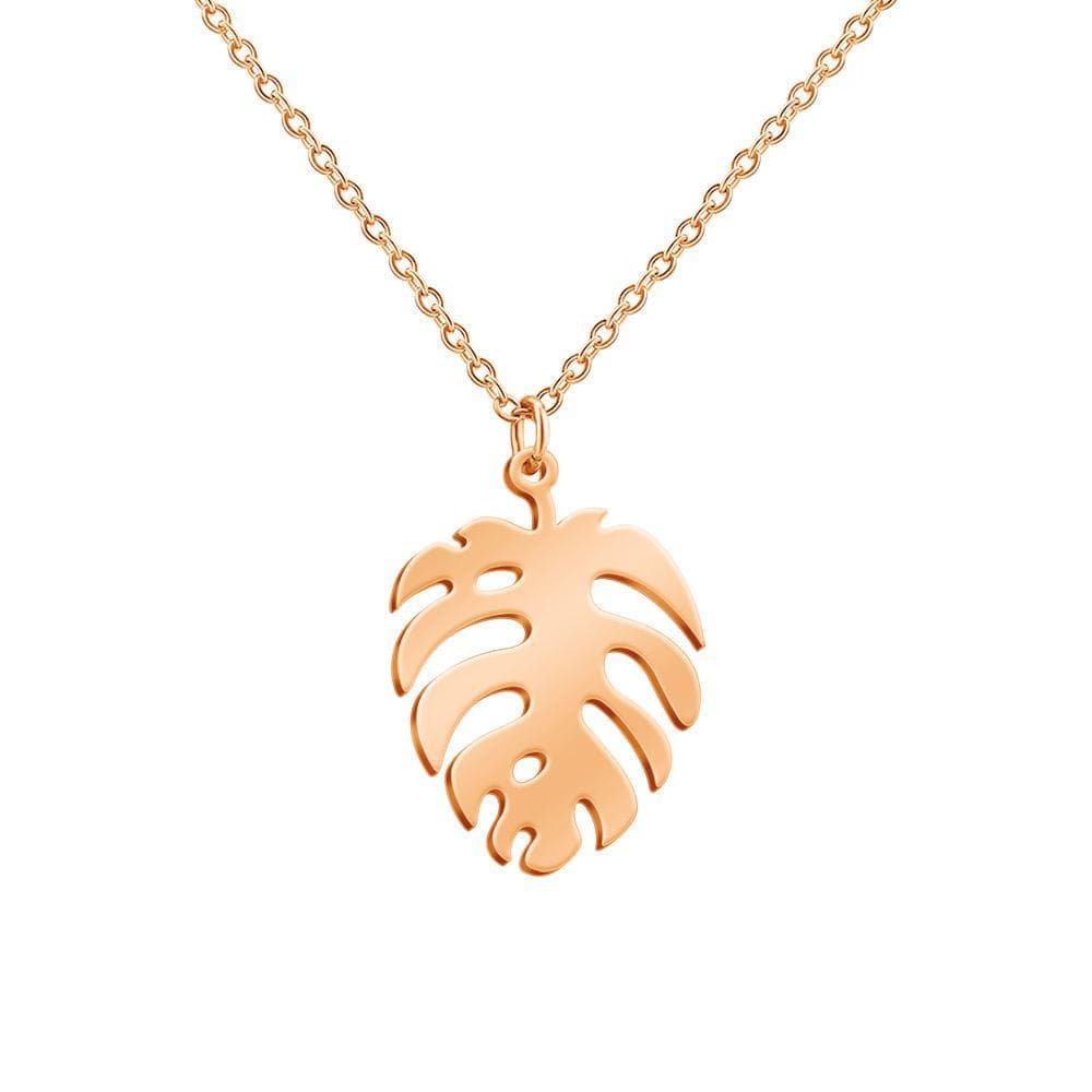 Handmade Beach Series Necklace Banana Leaf / Rose Gold Myron Necklace MelodyNecklace