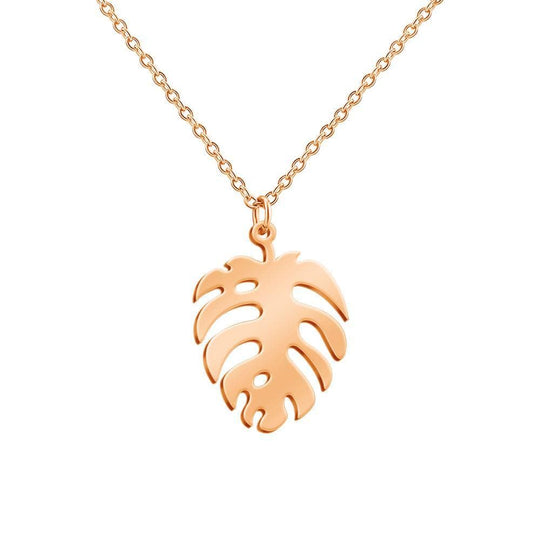 Handmade Beach Series Necklace Banana Leaf / Rose Gold Myron Necklace MelodyNecklace