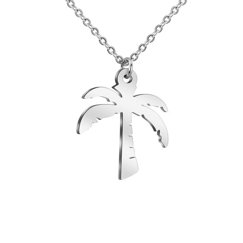 Handmade Beach Series Necklace Coconut Tree / Silver Myron Necklace MelodyNecklace