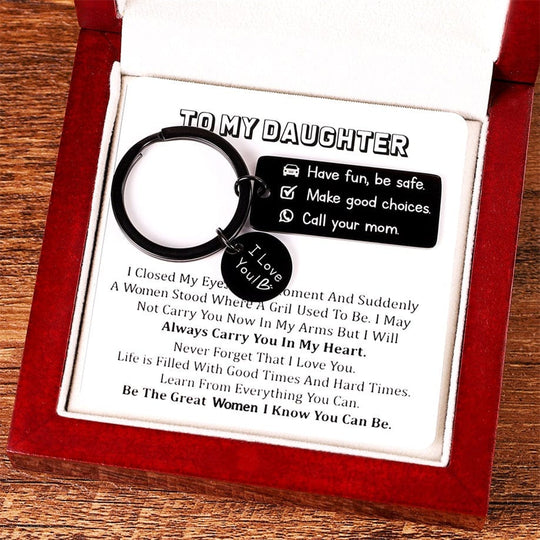 Have Fun Be Safe Make Good Choices Call Your Mom Keychain for Kids Keychain MelodyNecklace