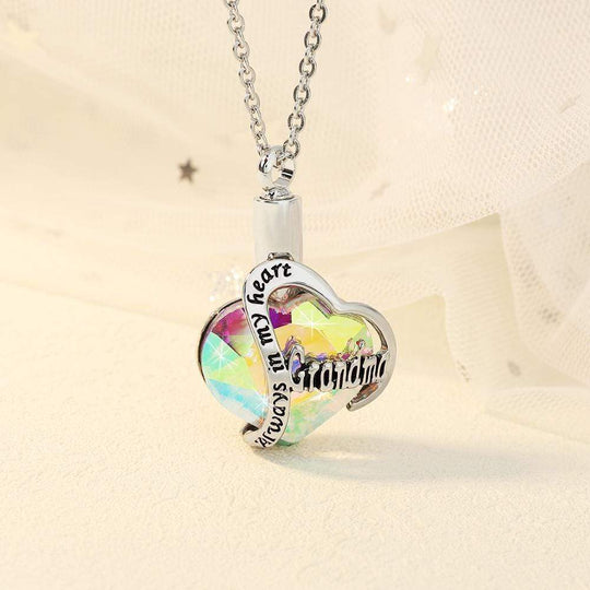 Heart Cremation Urn Pendant Necklace for Ashes Urn Jewelry Memorial Gift Necklace Myron Necklace MelodyNecklace