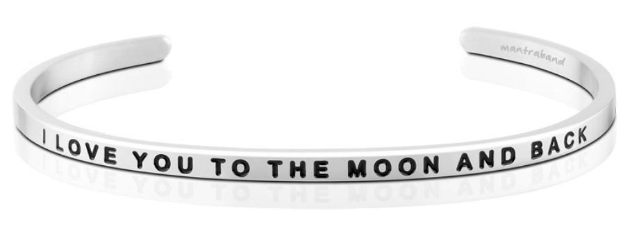I Love You To The Moon And Back Silver Bracelets MelodyNecklace