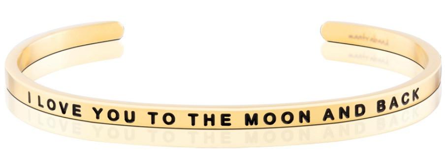I Love You To The Moon And Back Yellow Gold Bracelets MelodyNecklace