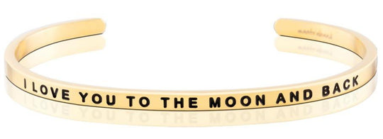 I Love You To The Moon And Back Yellow Gold Bracelets MelodyNecklace