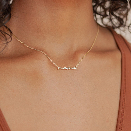 Dainty Mama Necklace mother initial necklace