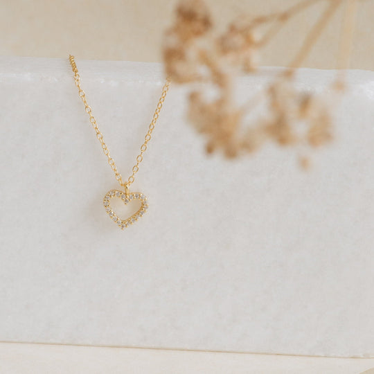 Heart Necklace Diamond paved