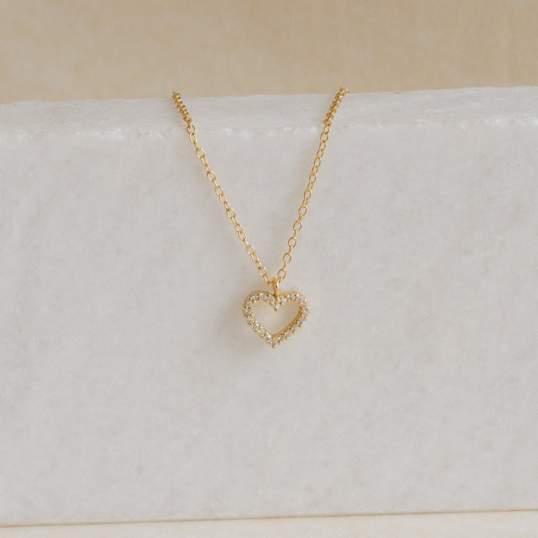 Heart Necklace Diamond paved