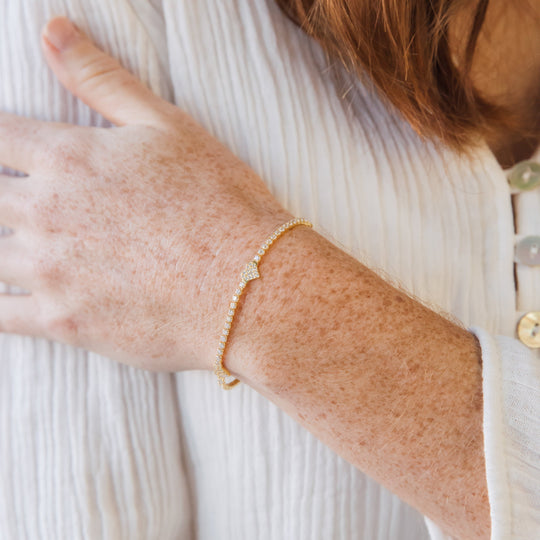 Diamond Pave Heart Bracelet