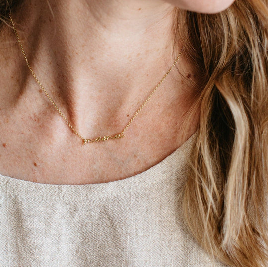 Dainty Mama Necklace mother initial necklace