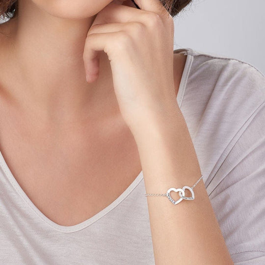 Interlocking Two Hearts Bracelet Adjustable Size Bracelet For Woman MelodyNecklace