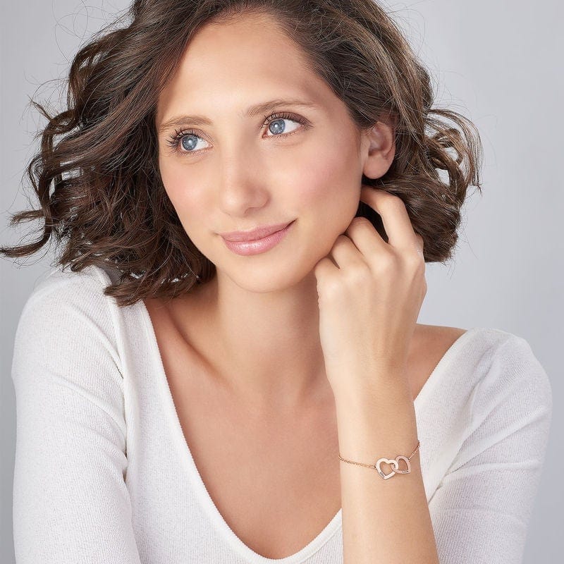 Interlocking Adjustable Hearts Bracelet in Sterling Silver Bracelet For Woman MelodyNecklace