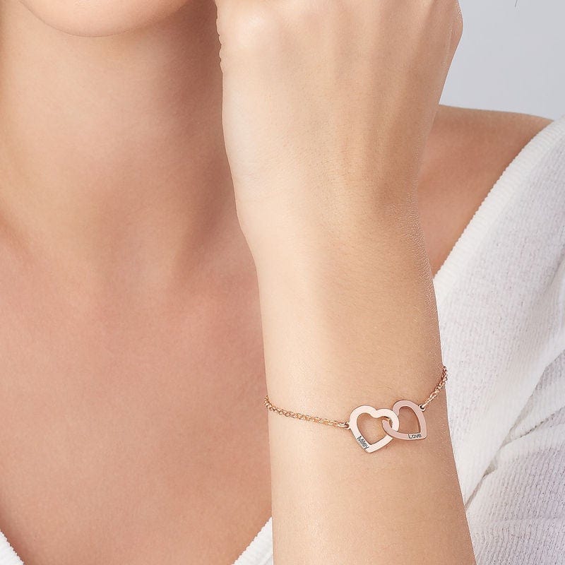 Interlocking Two Hearts Bracelet Adjustable Size Bracelet For Woman MelodyNecklace