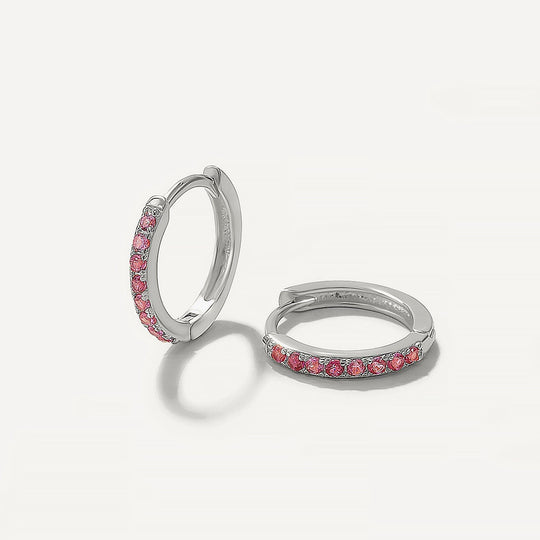 Kaleidoscope Huggies Silver / Red Earrings Kosiner