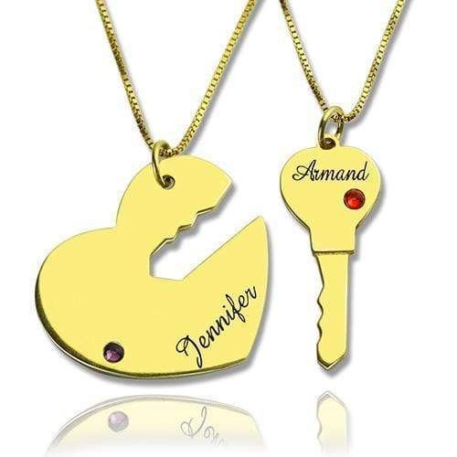 Key to My Heart Couple Necklaces Set of 2 Names Pendant ideaplus