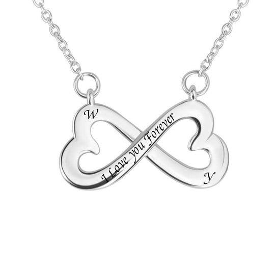 Love you forever Personalized infinity Couple Initial Name Necklace Myron Necklace MelodyNecklace