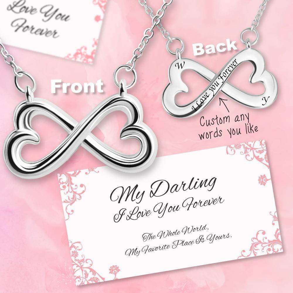 Love you forever Personalized infinity Couple Initial Name Necklace Myron Necklace MelodyNecklace