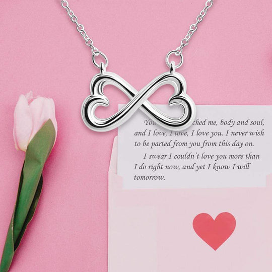 Love you forever Personalized infinity Couple Initial Name Necklace Myron Necklace MelodyNecklace