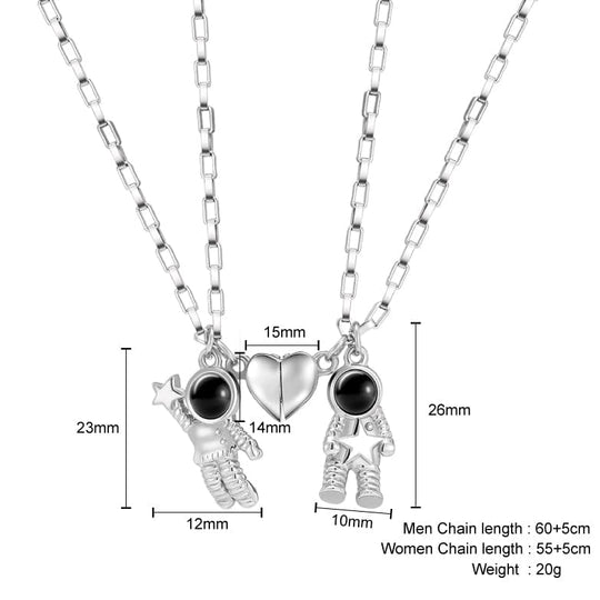 Magnetic Astronaut Couple Necklace(2 necklaces) Couple Necklace MelodyNecklace