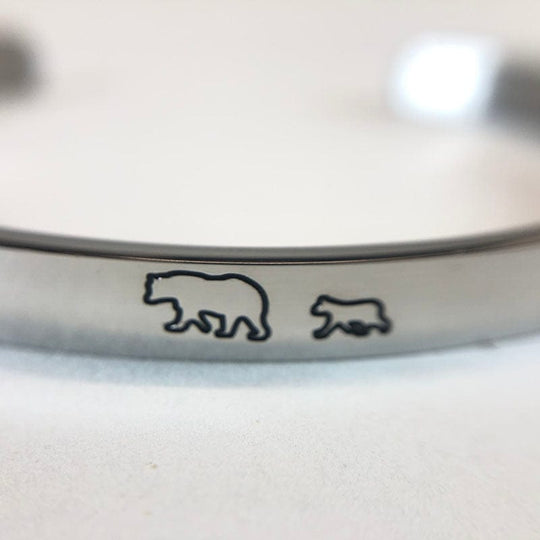 Mama Bear & Her Baby Bears Engraved Personalizable Cuff Bracelet Bracelet For Woman MelodyNecklace