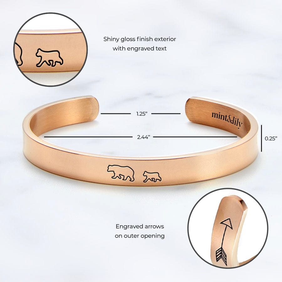 Mama Bear & Her Baby Bears Engraved Personalizable Cuff Bracelet Bracelet For Woman MelodyNecklace