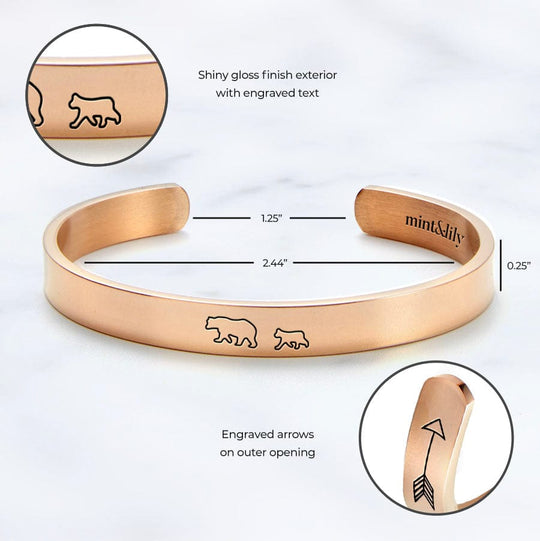 Mama Bear & Her Baby Bears Engraved Personalizable Cuff Bracelet Bracelet For Woman MelodyNecklace